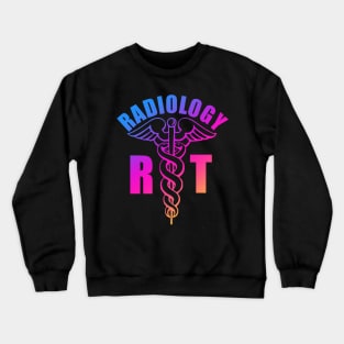 Radiology Technician - Colorful Sunset Caduceus Crewneck Sweatshirt